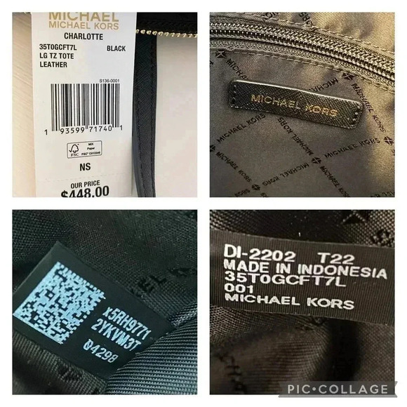 Michael Kors Charlotte Top Zip Tote shoulder bag black - Picture 8 of 10